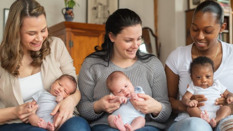 postpartum moms get support at a new moms group